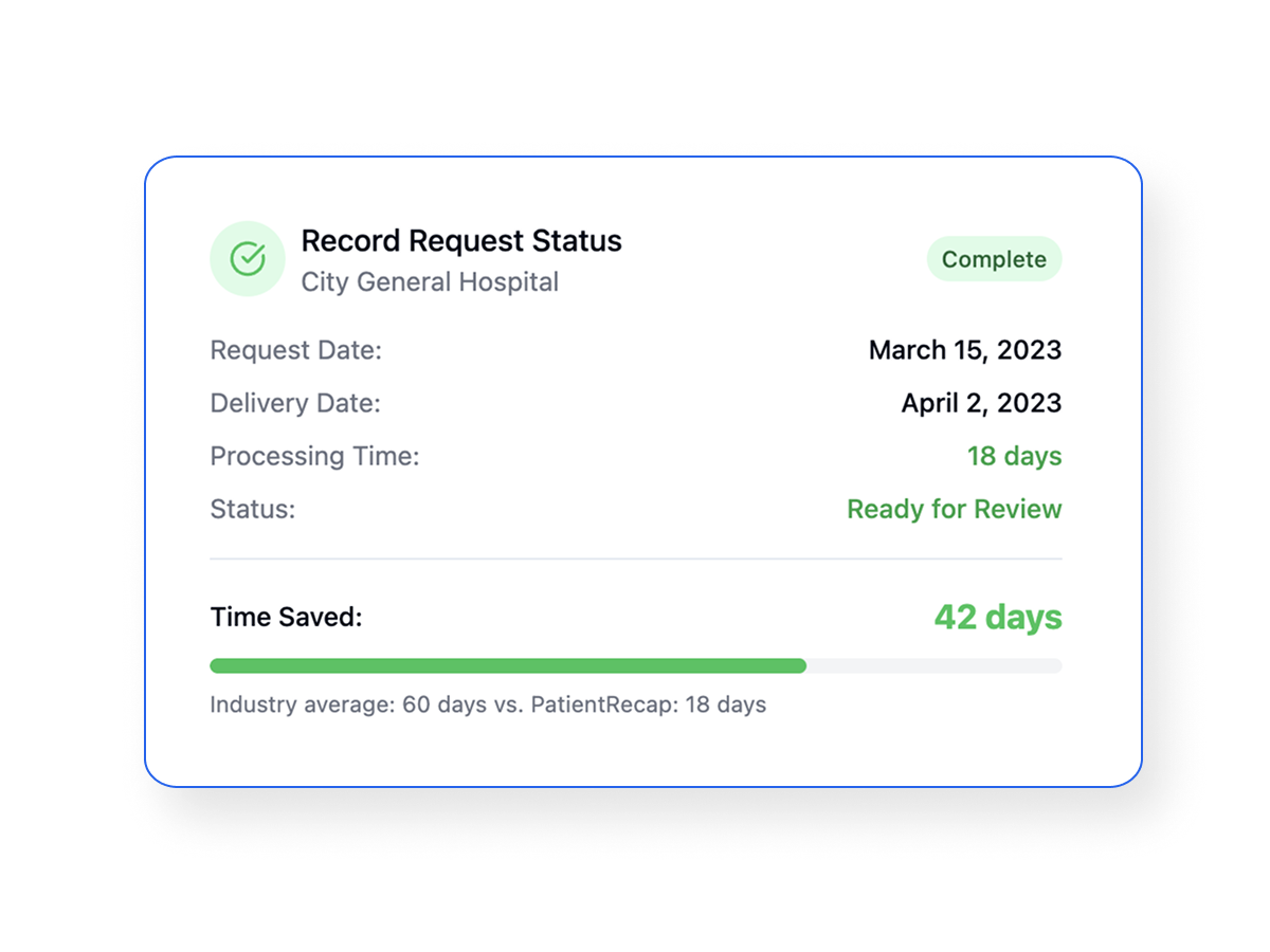 Dashboard with recent case summaries and status